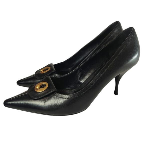 vintage Yves Saint Laurent pointed toe pumps sz 39.5 - Picture 1 of 9